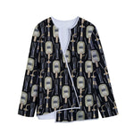 Welding Mask Pattern Print Long Sleeve Short Coat