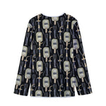 Welding Mask Pattern Print Long Sleeve Short Coat