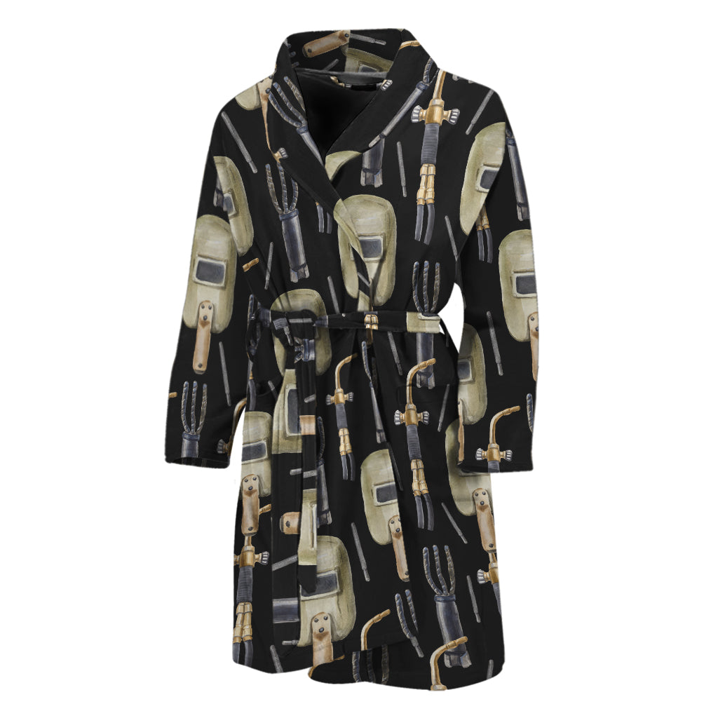 Welding Mask Pattern Print Men's Bathrobe