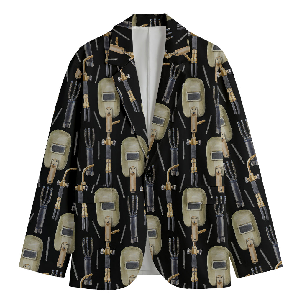 Welding Mask Pattern Print Men's Blazer