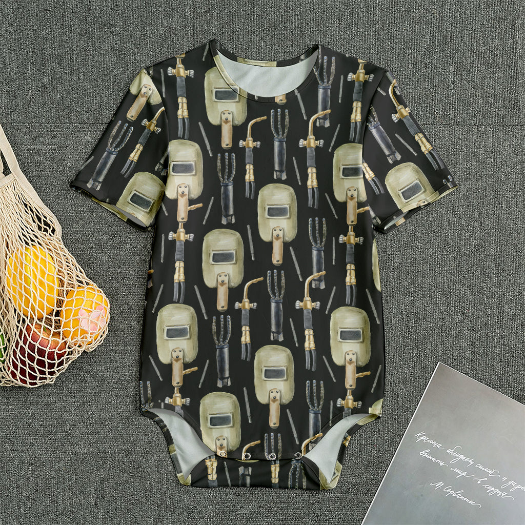 Welding Mask Pattern Print Men's Bodysuit