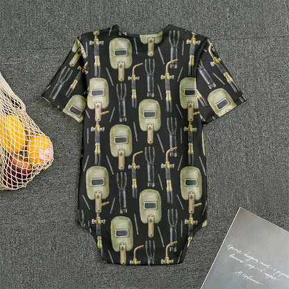 Welding Mask Pattern Print Men's Bodysuit