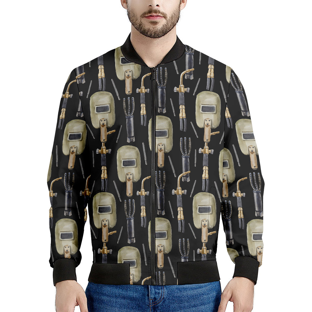 Welding Mask Pattern Print Men's Bomber Jacket