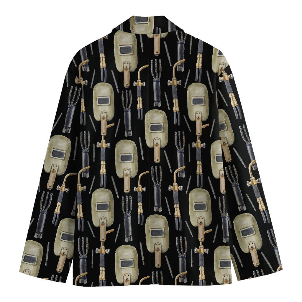 Welding Mask Pattern Print Men's Cotton Blazer