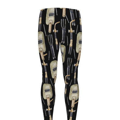 Welding Mask Pattern Print Men's leggings