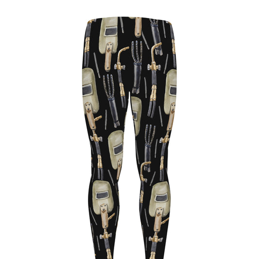 Welding Mask Pattern Print Men's leggings