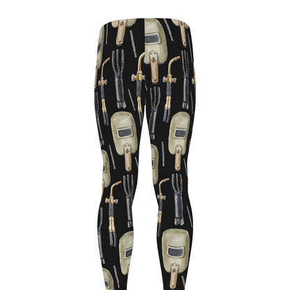 Welding Mask Pattern Print Men's leggings