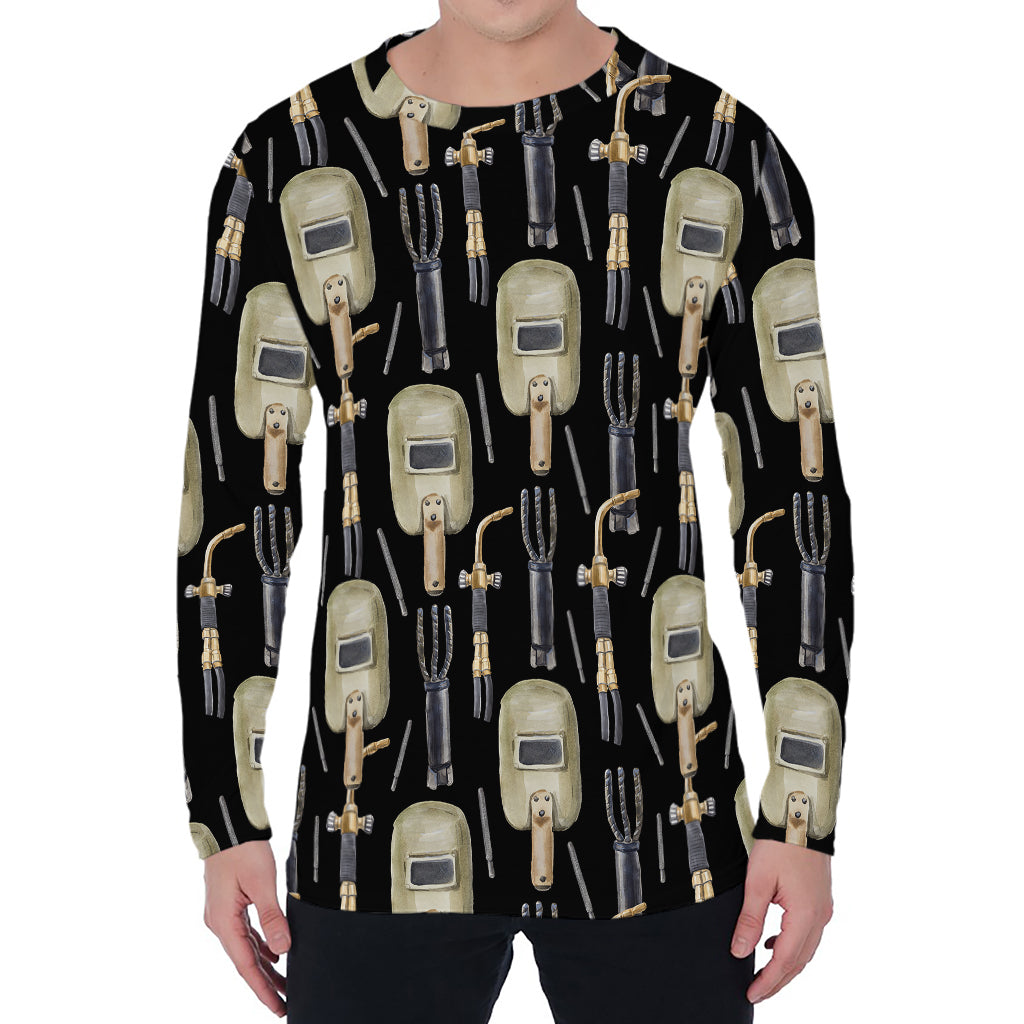 Welding Mask Pattern Print Men's Long Sleeve T-Shirt