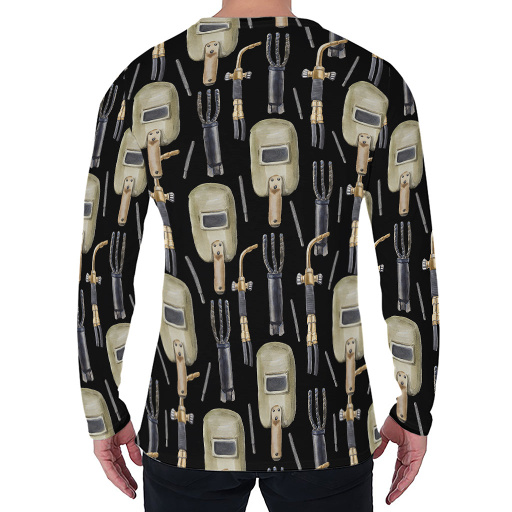 Welding Mask Pattern Print Men's Long Sleeve T-Shirt