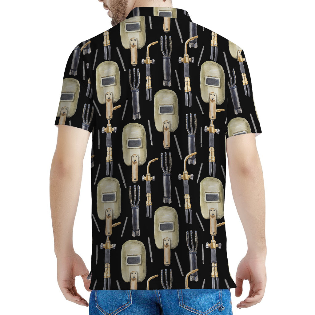 Welding Mask Pattern Print Men's Polo Shirt