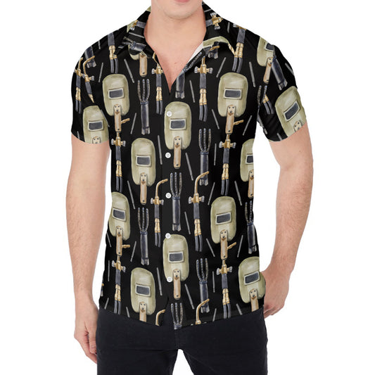 Welding Mask Pattern Print Men's Shirt