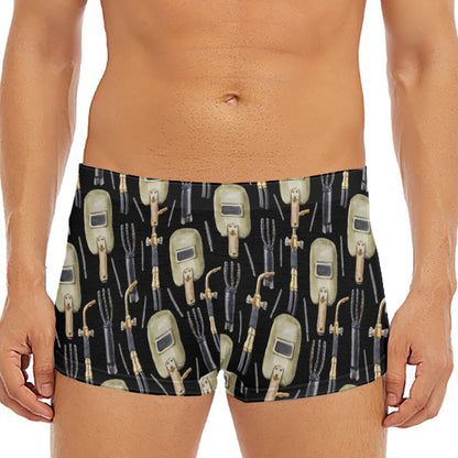 Welding Mask Pattern Print Men's Short Boxer Briefs