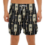 Welding Mask Pattern Print Men's Split Running Shorts