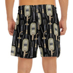 Welding Mask Pattern Print Men's Split Running Shorts