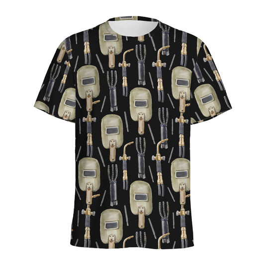 Welding Mask Pattern Print Men's Sports T-Shirt