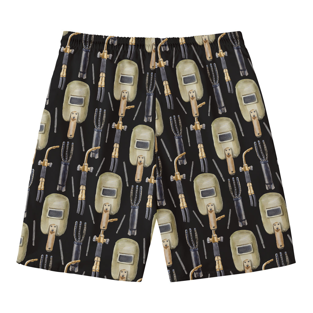 Welding Mask Pattern Print Men's Swim Trunks