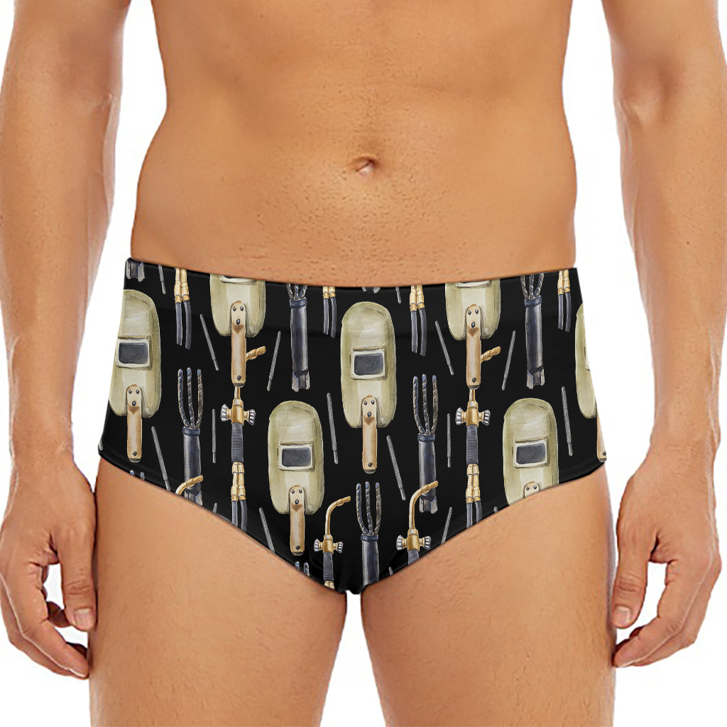 Welding Mask Pattern Print Men's Triangle Swim Briefs