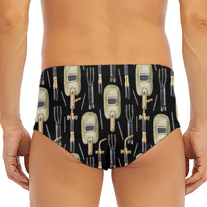 Welding Mask Pattern Print Men's Triangle Swim Briefs