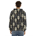 Welding Mask Pattern Print Men's Velvet Pullover Hoodie