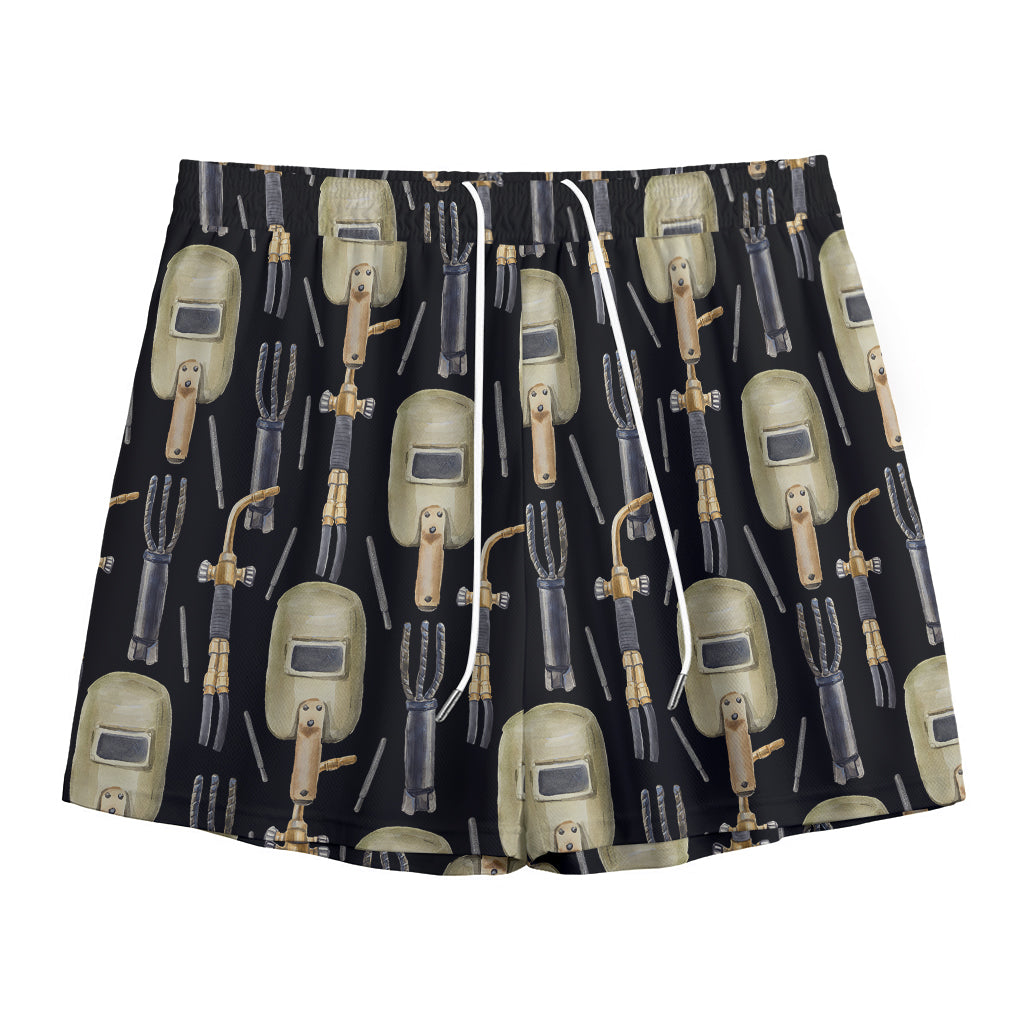 Welding Mask Pattern Print Mesh Shorts