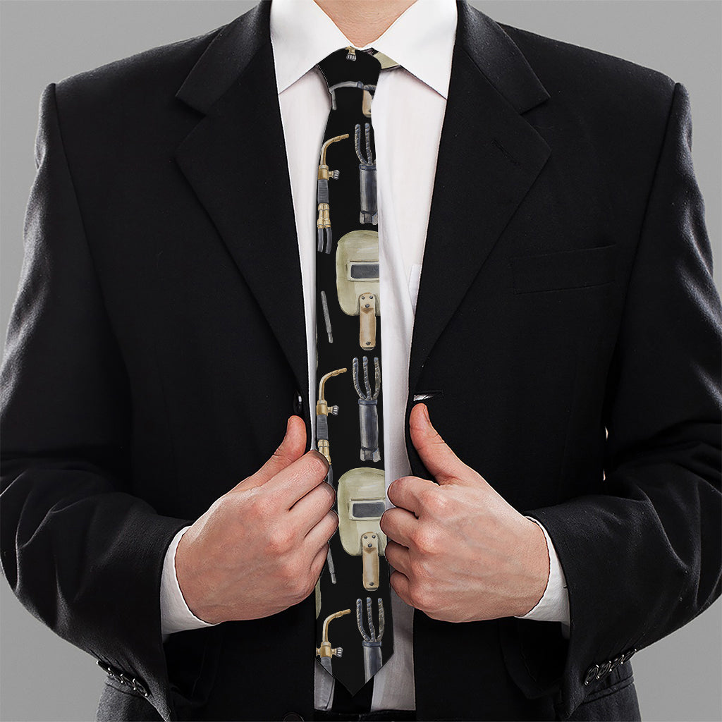 Welding Mask Pattern Print Necktie