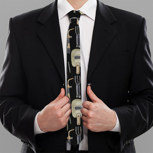 Welding Mask Pattern Print Necktie