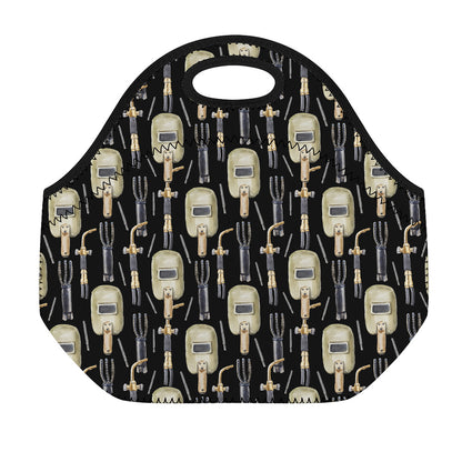 Welding Mask Pattern Print Neoprene Lunch Bag