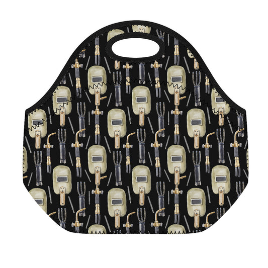 Welding Mask Pattern Print Neoprene Lunch Bag