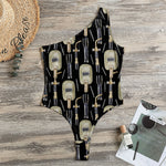 Welding Mask Pattern Print One Shoulder Bodysuit