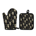 Welding Mask Pattern Print Oven Mitt And Pot Holder Set
