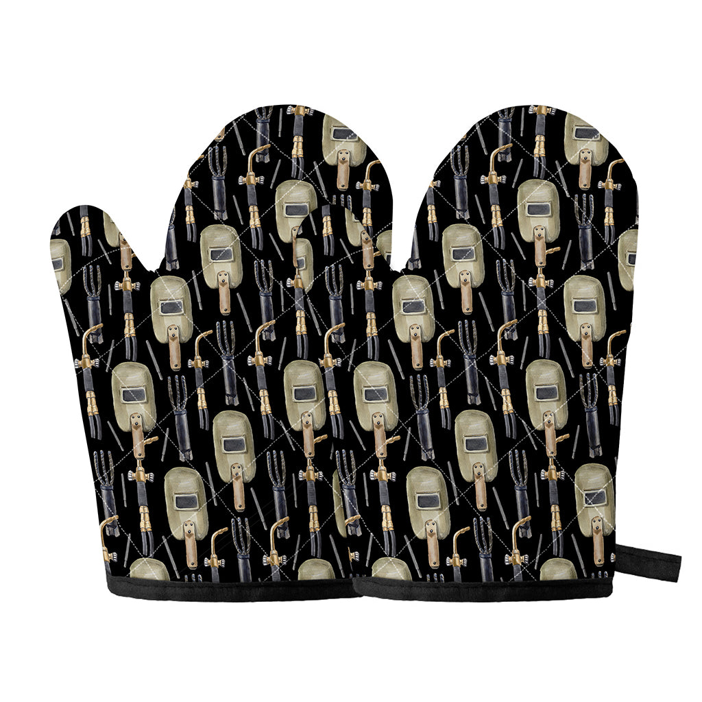 Welding Mask Pattern Print Oven Mitts