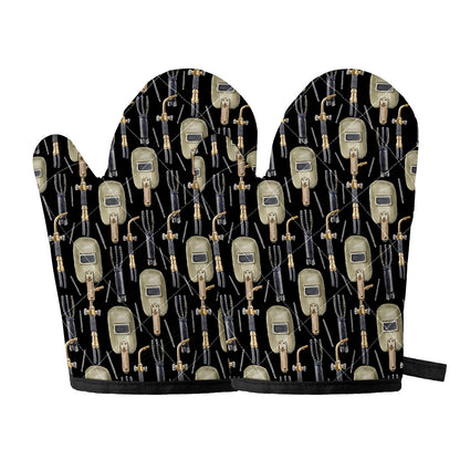 Welding Mask Pattern Print Oven Mitts
