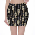 Welding Mask Pattern Print Pencil Mini Skirt