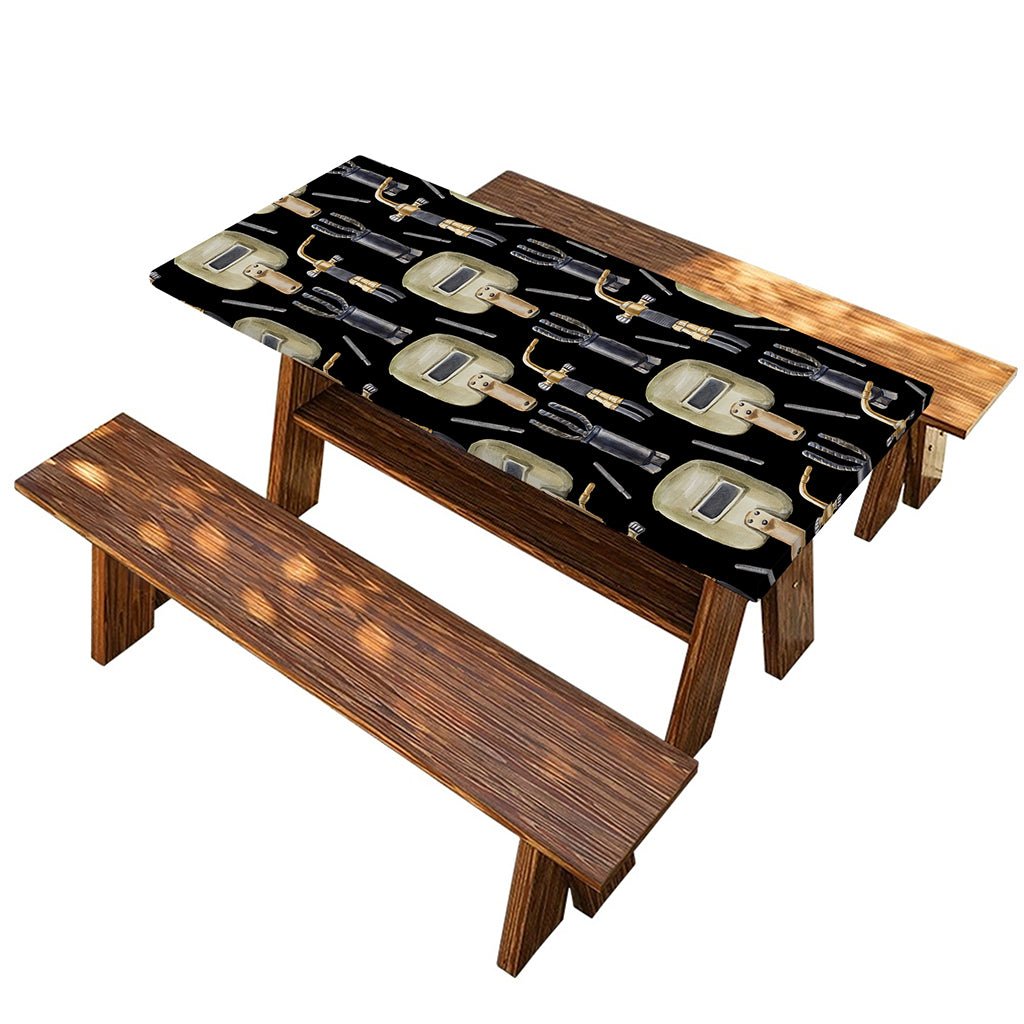 Welding Mask Pattern Print Picnic Table Cover