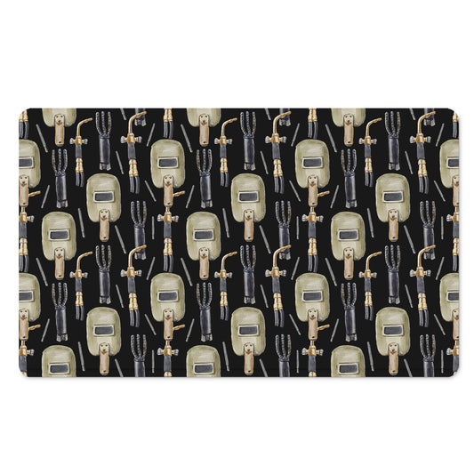 Welding Mask Pattern Print Polyester Doormat