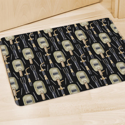 Welding Mask Pattern Print Polyester Doormat