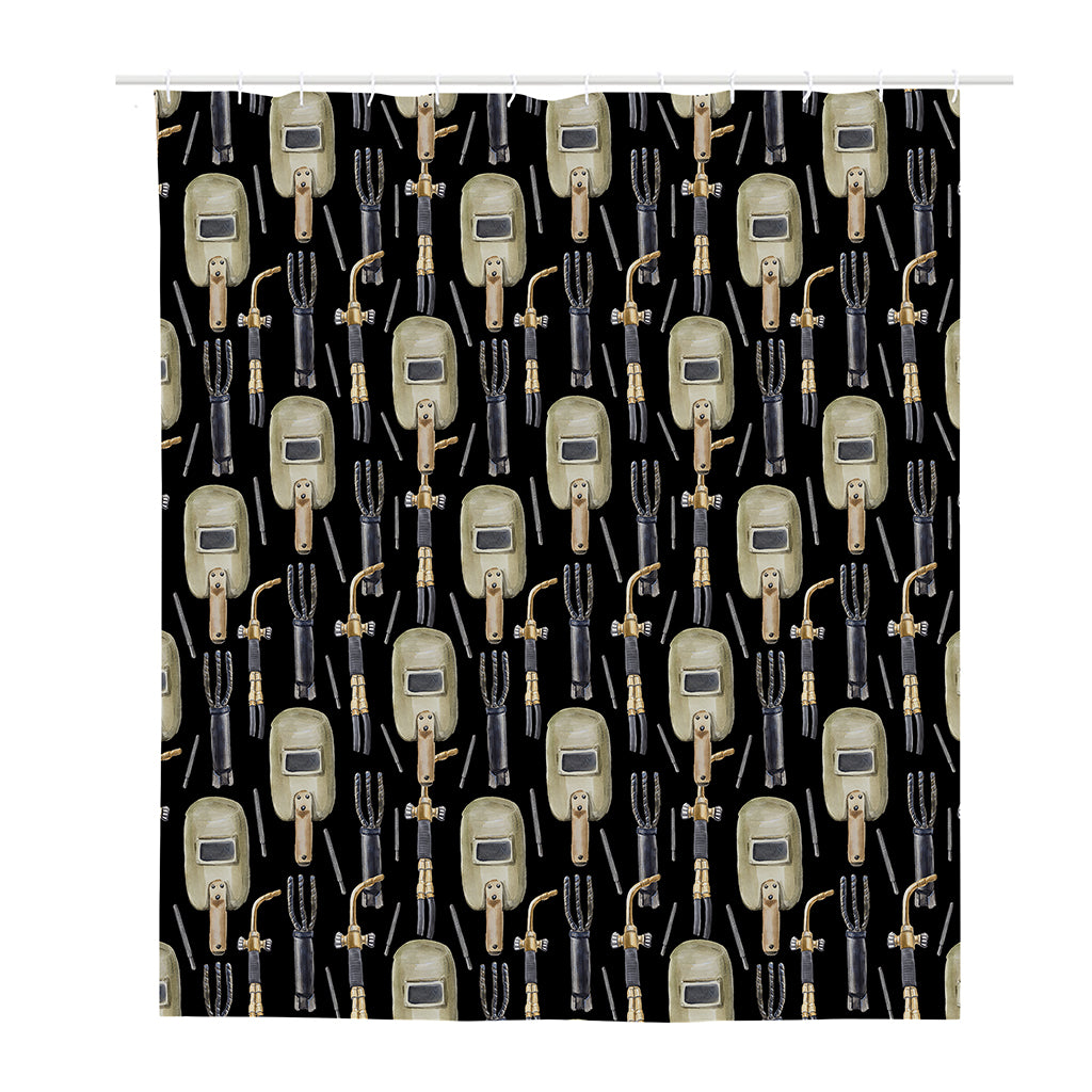 Welding Mask Pattern Print Polyester Shower Curtain