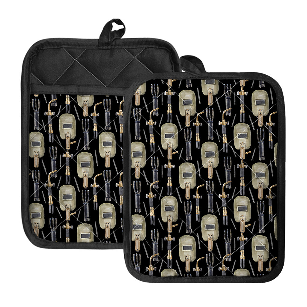 Welding Mask Pattern Print Pot Holders With Pocket