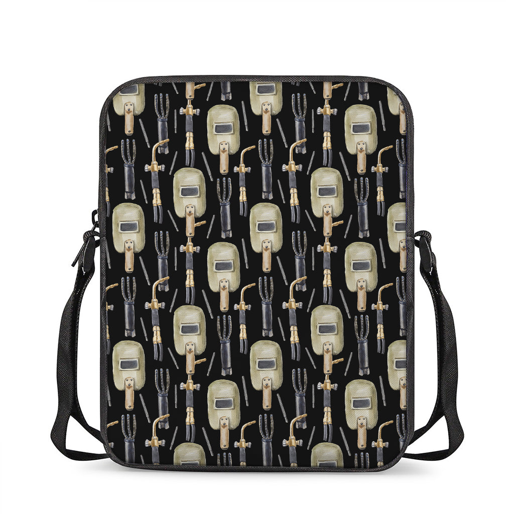 Welding Mask Pattern Print Rectangular Crossbody Bag