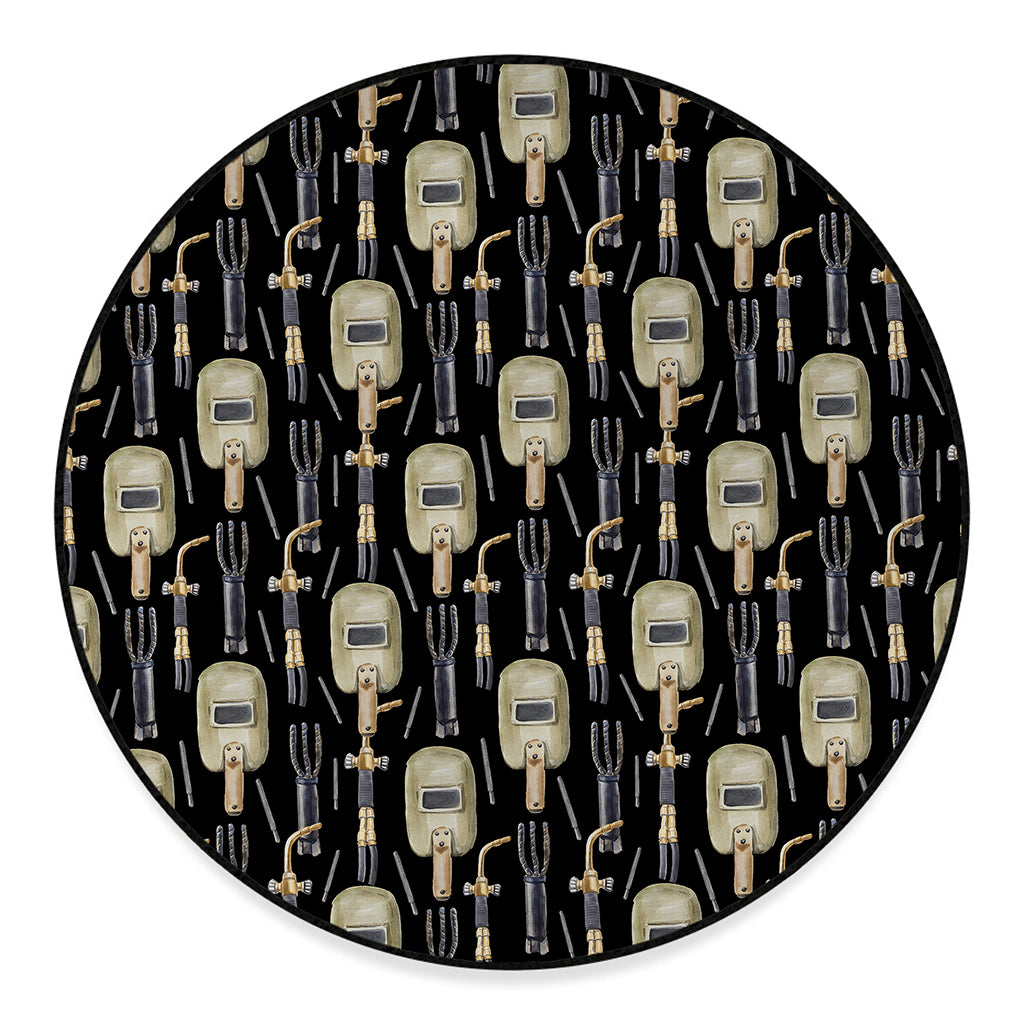 Welding Mask Pattern Print Round Floor Mat