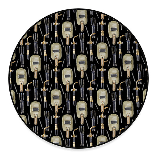 Welding Mask Pattern Print Round Floor Mat