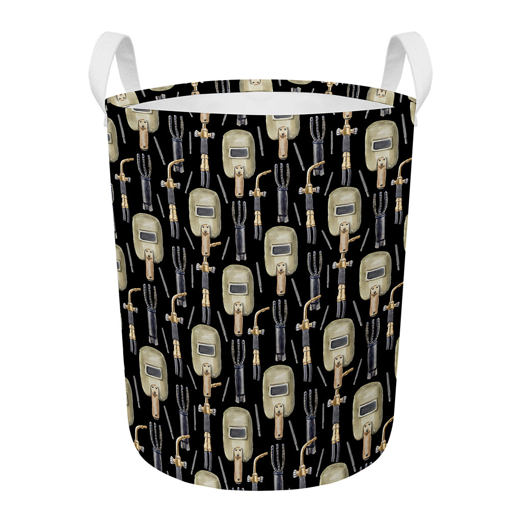Welding Mask Pattern Print Round Laundry Basket