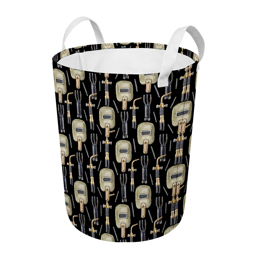 Welding Mask Pattern Print Round Laundry Basket