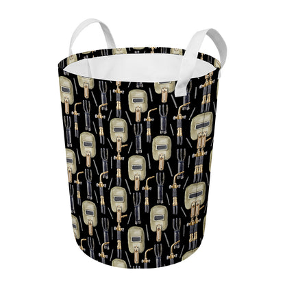 Welding Mask Pattern Print Round Laundry Basket