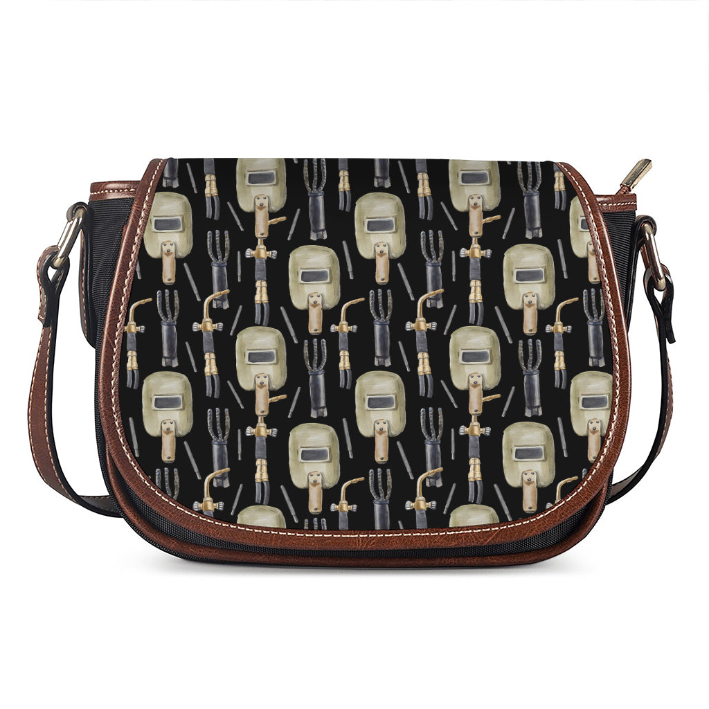 Welding Mask Pattern Print Saddle Bag
