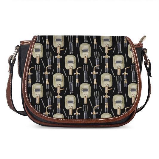 Welding Mask Pattern Print Saddle Bag