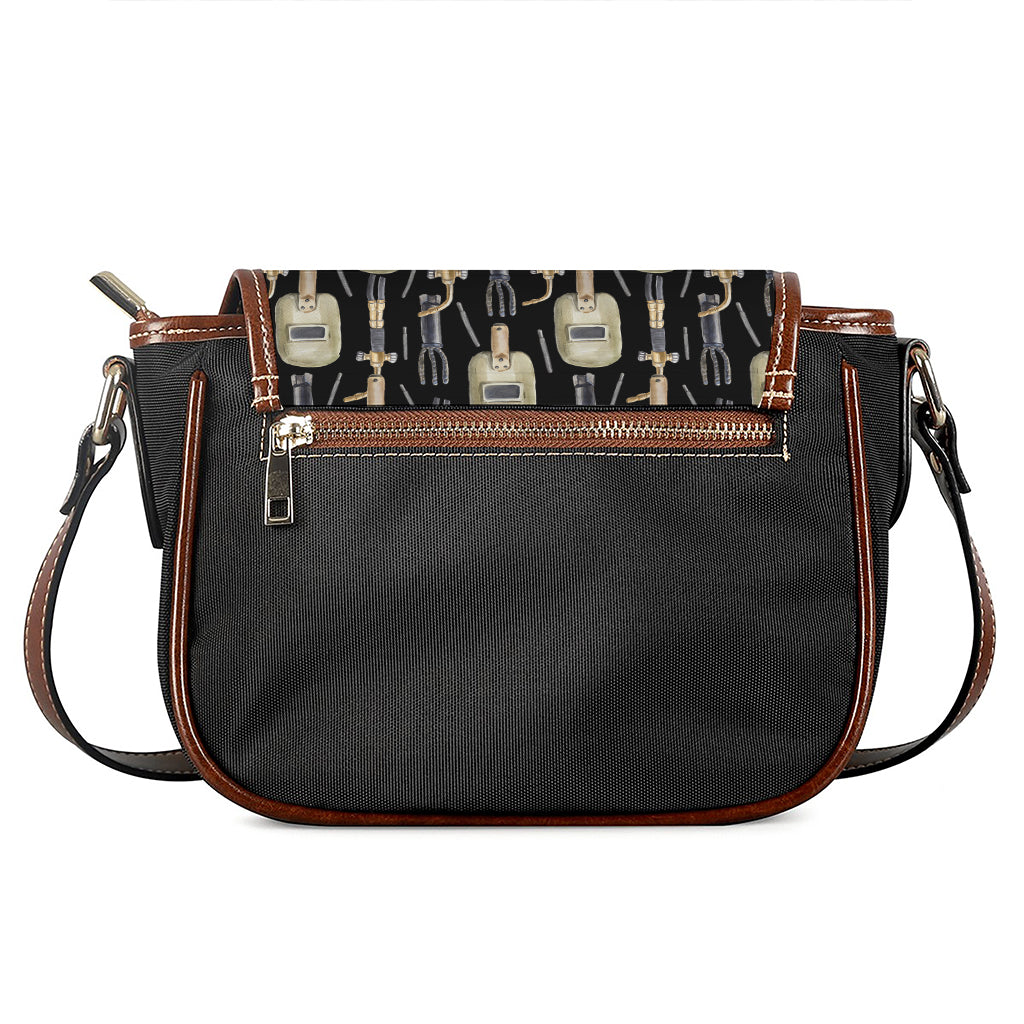 Welding Mask Pattern Print Saddle Bag