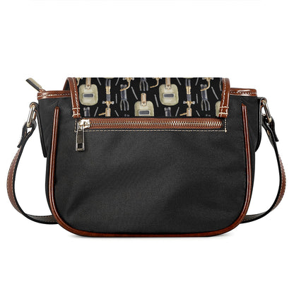 Welding Mask Pattern Print Saddle Bag