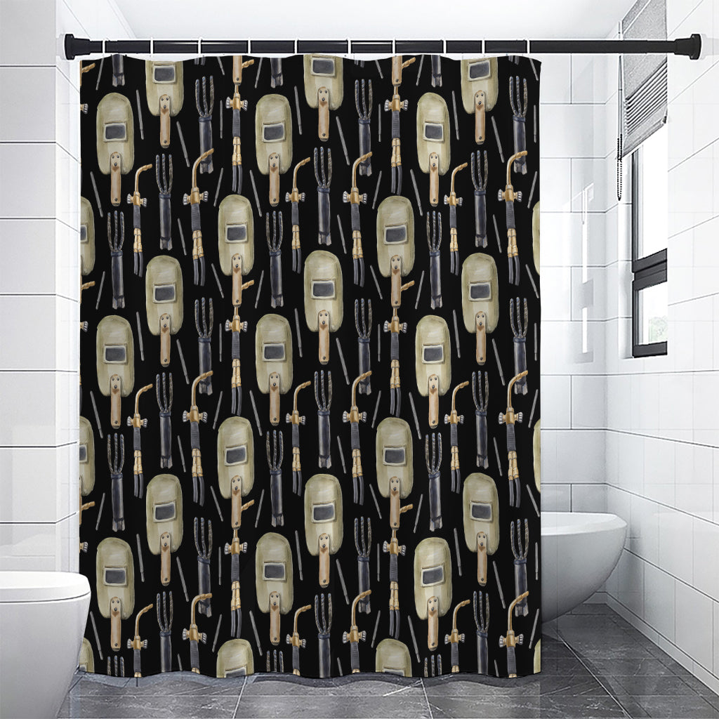 Welding Mask Pattern Print Shower Curtain