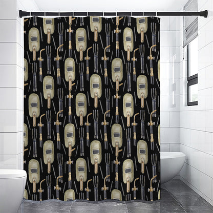 Welding Mask Pattern Print Shower Curtain
